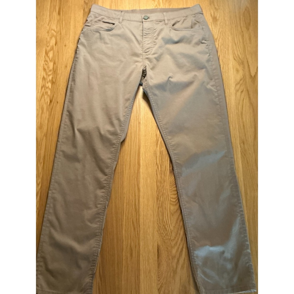 Faherty Reserve Movement Pant Mens 34 Taupe Organic Cotton Stretch Performance